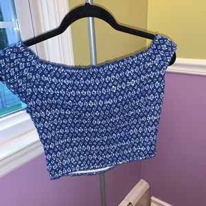 Floral print off the shoulder top